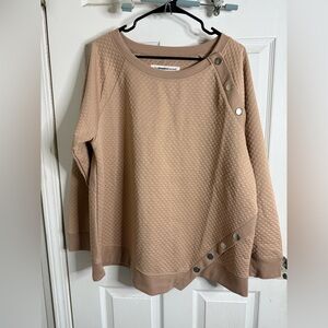 The Sweatshirt Project Quilted Sweatshirt with Button Detail